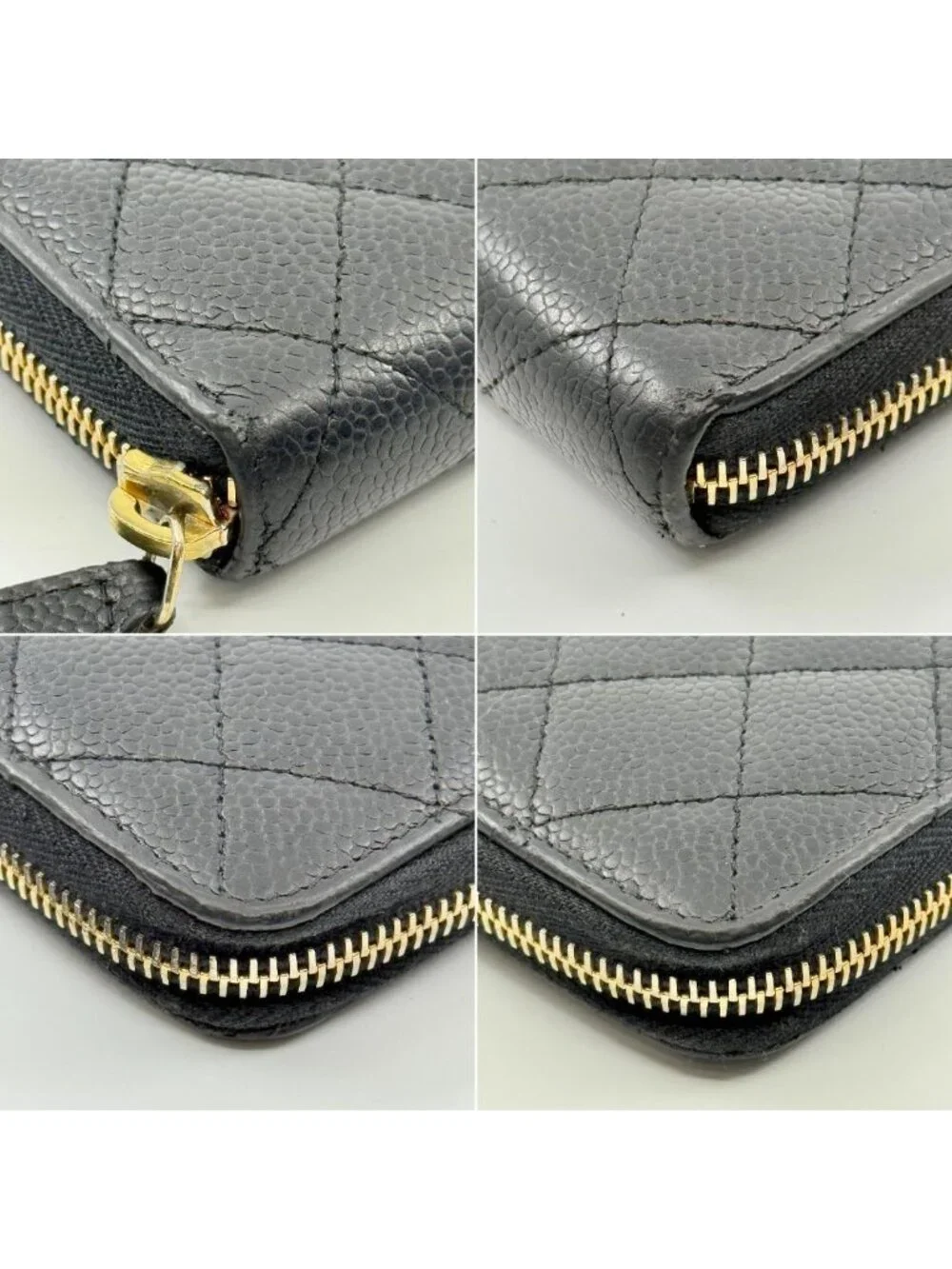 Chanel Quilted Wallet Caviar Leather